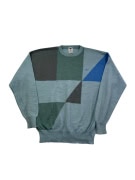 ADIDAS KNIT SWEATER 90s COLORBLOCK LIGHT BLUE UNISEX L