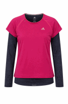 ADIDAS RUNNING T SHIRT SPORTSWEAR FUCHSIA NAVY WOMEN PRE OWNED M