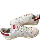 ADIDAS STAN SMITH SNEAKERS ΚΛΑΣΙΚΑ OFF WHITE ΚΟΚΚΙΝΟ UNISEX PRE OWNED EU 40