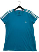 ADIDAS T-SHIRT WITH THREE STRIPES LOGO BLUE WOMEN'S L