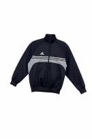 Adidas giacca sportiva nera con righe zip-up unisex M