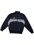 Adidas giacca sportiva nera con righe zip-up unisex M