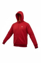 ADIDAS felpa con cappuccio rossa con dettagli gialli da uomo M