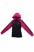 ADIDAS Ζακέτα Hoodie 3-Stripes Logo Μαύρο Ροζ Γυναικείο S