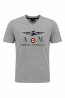 AERONAUTICA MILITARE T SHIRT GRAPHIC GREY MEN PRE OWNED M
