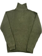 Aeropostale Maglione lavorato a maglia con collo alto con zip kaki da uomo L