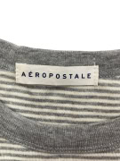 Aeropostale Ριγέ T-Shirt Γκρι-Λευκό Γυναικείο M