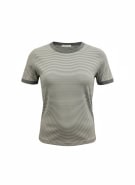 Aeropostale Ριγέ T-Shirt Γκρι-Λευκό Γυναικείο M