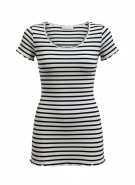 Aeropostale Ριγέ T-Shirt Λευκό-Μπλε Γυναικείο L