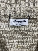 Aeropostale Sport Πλεκτό Πουλόβερ με Μισό Φερμουάρ Μπεζ Καφέ Ανδρικό 3XL