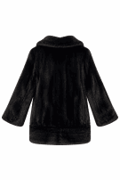 80s VINTAGE FUR COAT BLACK WOMEN PRE OWNED M/L