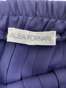 ALBA FORNARI SKIRT PLEATED VINTAGE LOGO BLUE WOMEN L