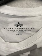ALPHA INDUSTRIES T-SHIRT CASUAL CON LOGO GRIGIO/BIANCO CAMOUFLAGE DA UOMO XL