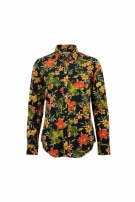 AMERICAN EAGLE SHIRT FLORAL BLACK MENS PRE OWNED M