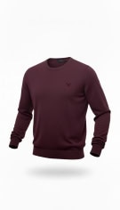 AMERICAN EAGLE Πουλόβερ Λεπτής Πλέξης Μικρό Λογότυπο Μπορντό Ανδρικό L