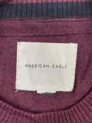 AMERICAN EAGLE Πουλόβερ Λεπτής Πλέξης Μικρό Λογότυπο Μπορντό Ανδρικό L