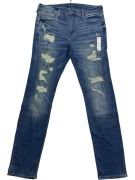Men’s Blue Distressed Slim Fit Jeans Size 34