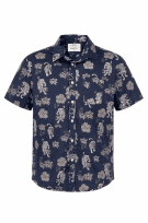 ANOTHER SOFT CAMICIA A MANICHE CORTE CLASSIC NAVY UOMO PRE OWNED M