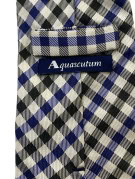AQUASCUTUM ΓΡΑΒΑΤΑ ΚΛΑΣΙΚΗ ΚΑΡΟ ΜΠΛΕ ΜΑΥΡΗ ΚΡΕΜ ΑΝΤΡΙΚΟ PRE OWNED