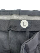ARMANI COLLEZIONI ΠΑΝΤΕΛΟΝΙ ΥΦΑΣΜΑΤΙΝΟ CHINO ΡΙΓΕ ΜΑΥΡΟ ΑΝΔΡΙΚΟ L