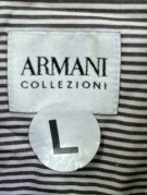 ARMANI COLLEZIONI CAMICIA CLASSICA RIGATA NERO BIANCO UOMO PRE OWNED L