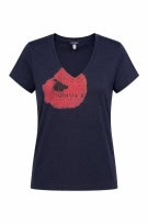 ARMANI JEANS GRAPHIC TEE NAVY WOMEN PRE OWNED M