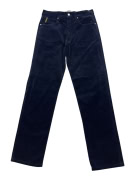 Armani Jeans Pantaloni in velluto a coste con logo vintage blu da donna S