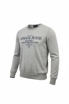 ARMANI JEANS Maglia casual in maglia con logo grigio/blu da uomo L