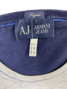 ARMANI JEANS Maglia casual in maglia con logo grigio/blu da uomo L