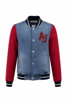 ARMANI JEANS VARSITY JACKET VINTAGE ΜΠΛΕ ΚΟΚΚΙΝΟ ΑΝΤΡΙΚΟ PRE OWNED M