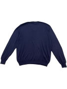 ARMANI V NECK KNIT SWEATER MINIMAL NAVY MEN PRE OWNED M