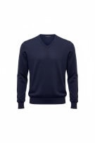 ARMANI V NECK KNIT SWEATER MINIMAL NAVY MEN PRE OWNED M