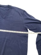 ARMANI V NECK KNIT SWEATER MINIMAL NAVY MEN PRE OWNED M