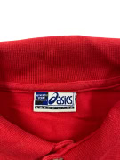 ASICS polo vintage con logo ricamato rosso da uomo L