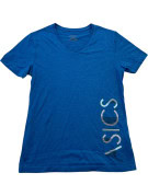 ASICS V NECK T SHIRT SPORTSWEAR GRAPHIC ΜΠΛΕ ΓΥΝΑΙΚΕΙΟ PRE OWNED