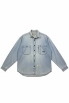AVIREX LTD ΠΟΥΚΑΜΙΣΟ VINTAGE DENIM ΜΕ ΛΟΓΟΤΥΠΟ ΑΝΟΙΧΤΟ ΜΠΛΕ ΑΝΔΡΙΚΟ L