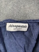Aéropostale Sport Maglia lavorata blu da uomo con mezza zip XXL