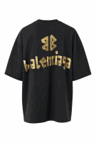 BALENCIAGA GRAPHIC TEE STREETWEAR BLACK MEN PRE OWNED