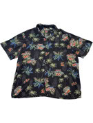 BATTCK BAY HAWAIIAN SHIRT TROPICAL BLACK MEN PRE OWNED L