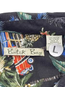 BATTCK BAY HAWAIIAN SHIRT TROPICAL BLACK MEN PRE OWNED L