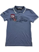 BELL’UOMO Polo Shirt Casual Logo Print Blue Men’s M