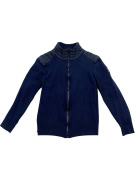 Belstaff Blue Zip Jacket Knit with Quilted Details Unisex S