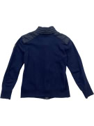 Belstaff Blue Zip Jacket Knit with Quilted Details Unisex S