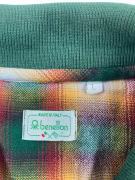 BENETTON ΠΟΥΚΑΜΙΣΟ VINTAGE ΚΑΡΩ ΠΡΑΣΙΝΟ ΑΝΔΡΙΚΟ L
