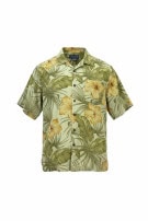 BERMUDA BAY SHIRT HAWAIIAN PRINT LIGHT GREEN MENS PRE OWNED M