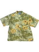 BERMUDA BAY SHIRT HAWAIIAN PRINT LIGHT GREEN MENS PRE OWNED M