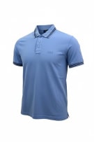 Polo da uomo azzurra con logo BEST COMPANY L