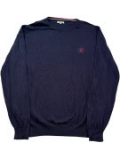 BEVERLY HILLS POLO CLUB MAGLIONE IN MAGLIA CLASSICO NAVY UOMO PRE OWNED XL