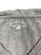 Beverly Hills Polo Club T-Shirt V-Neck Logo Γκρι Γυναικείο Medium