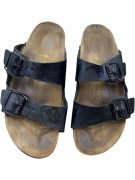 Birkenstock Arizona Black Leather Double Strap Sandals Unisex EU 36